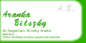 aranka bilszky business card